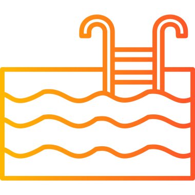 Yaz yüzme havuzunda su. Web simgesi illüstrasyonu