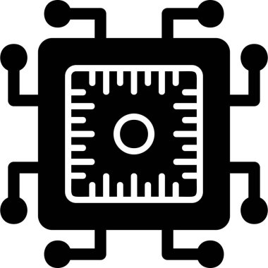 İşlemci. Web simgesi basit illüstrasyon