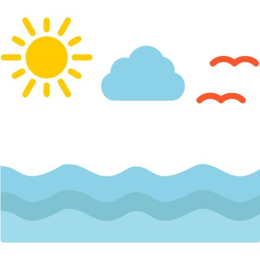 Deniz. Web simgesi basit illüstrasyon