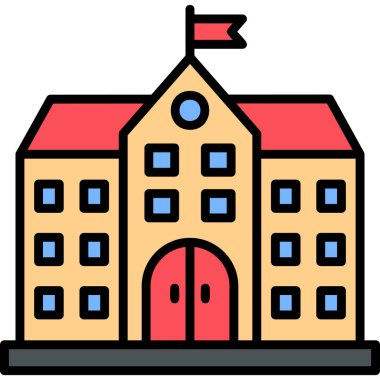 Üniversite İnşaat Mimarisinin grafik illüstrasyonu