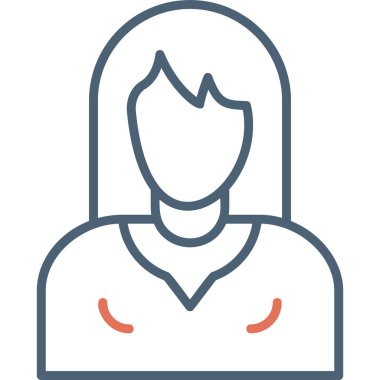 Dişi avatar. Web simgesi basit illüstrasyon