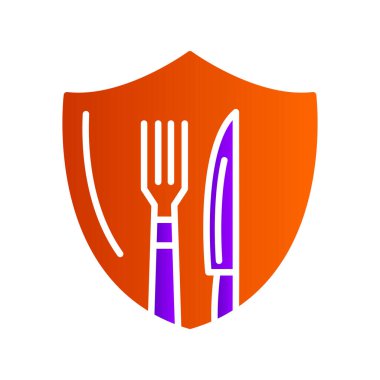 Çatal bıçak kalkanı vektör resim tasarımı