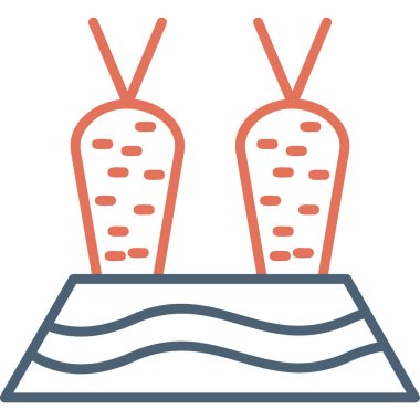 Havuçlar modern simge, vektör illüstrasyonu