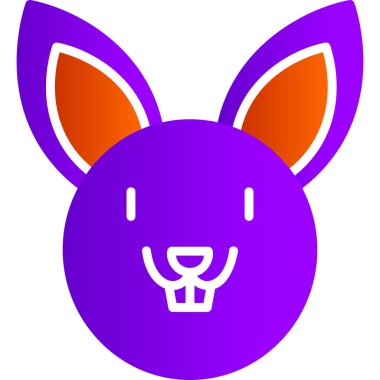 Şirin tavşan ağı simgesi basit bir illüstrasyon