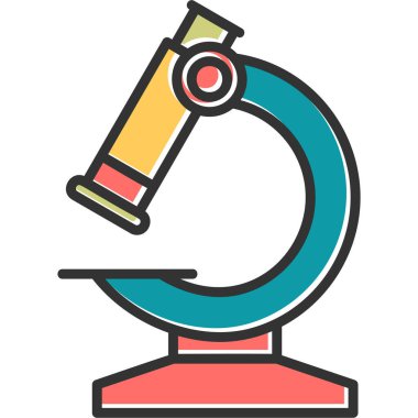 Mikroskop. Web simgesi basit illüstrasyon