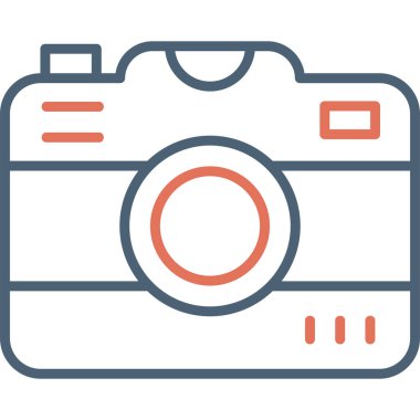 Fotoğraf Kamerası Simgesi. Vektör İllüstrasyonu