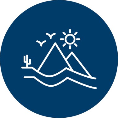 Kum tepeleri simgesi, vektör illüstrasyonu