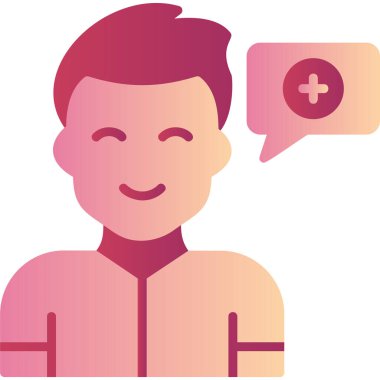 Olumlu düşünme modern simgesi, vektör illüstrasyonu 