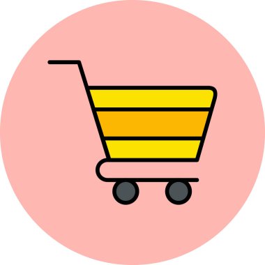 Cart modern simgesi, vektör illüstrasyonu