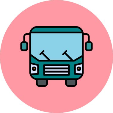 Otobüs simgesi, modern tasarım illüstrasyonu