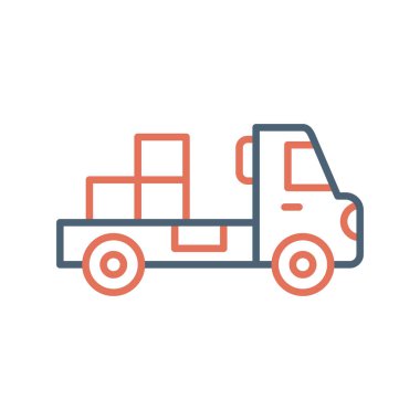 delivery truck icon vector. thin line sign