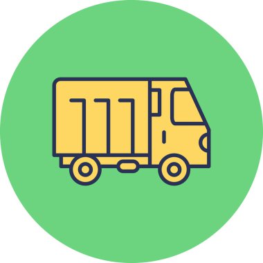 delivery truck icon vector. thin line sign