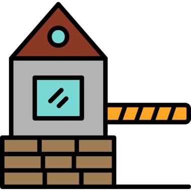 Askeri Bariyer Ağ simgesi basit illüstrasyon