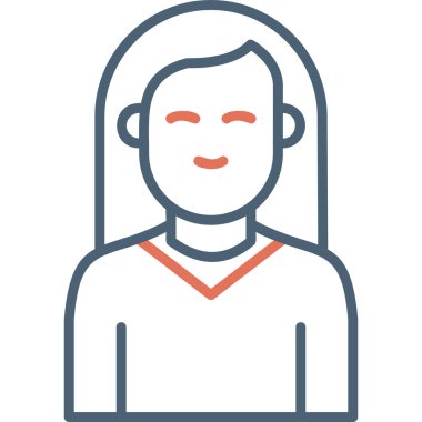 Kadın. Web simgesi basit illüstrasyon