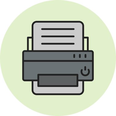 Yazıcı simgesi vektör illüstrasyonu