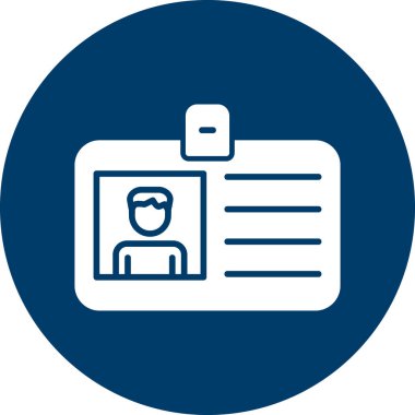 Kimlik kartı simgesi, vektör illüstrasyonu basit tasarım