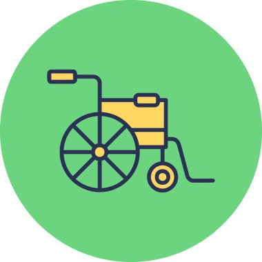 tekerlekli sandalye ikonu vektör illüstrasyonu