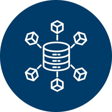 Büyük Veri Web simgesi, düz illüstrasyon.