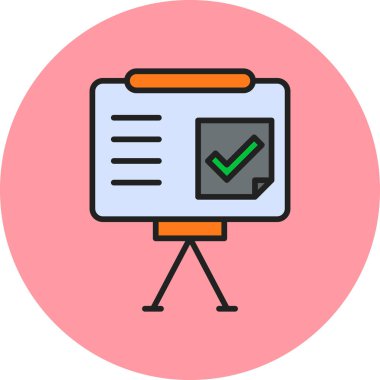 vector illustration of Presentation Completed icon