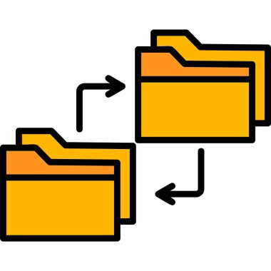 Veri paylaşımı ve Veri Kopyalama web simgesi, vektör illüstrasyonu içeren dizin 