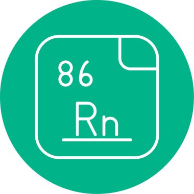 Radon, kimyasal element, web basit illüstrasyon