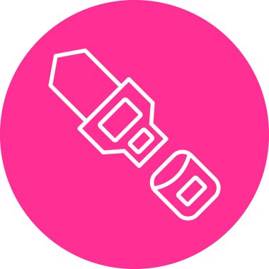 Koruma ikonu için emniyet kemeri. Araba ya da uçak için güvenlik ekipmanları. Düz biçimli vektör illüstrasyonu. 