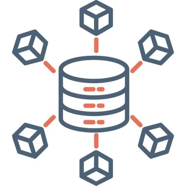 Büyük Veri Web simgesi, düz illüstrasyon.