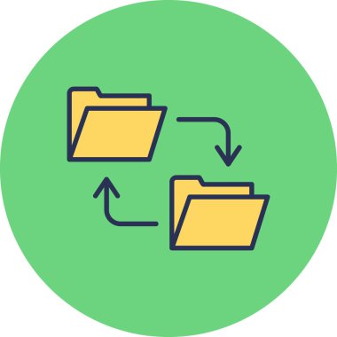 Arkaplanda veri aktarımı düz vektör simgeleri.