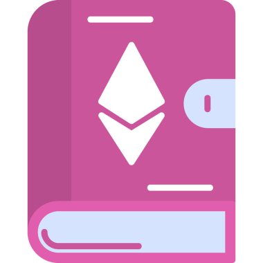 Ethereum kitabı, simge, modern tasarım illüstrasyonu