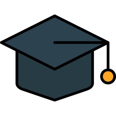 Mortarboard simge vektör illüstrasyonu