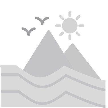 Kum tepeleri simgesi, vektör illüstrasyonu