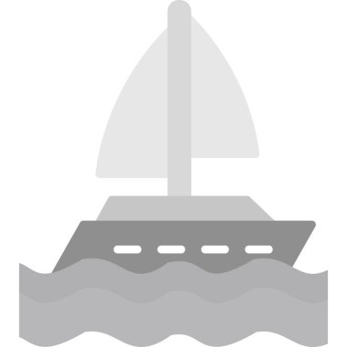 Yat. Web simgesi vektör illüstrasyonu