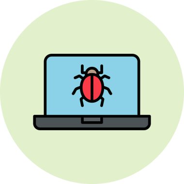 Kötü amaçlı web simgesi basit illüstrasyon