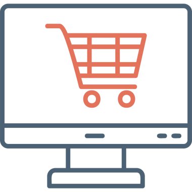 Alışveriş arabası. Çevrimiçi Depolama vektör çizimi