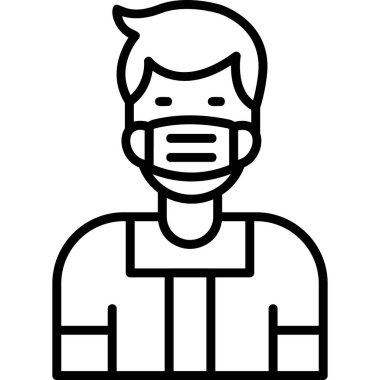 Yüz maskeli adam ikonu, covid-19