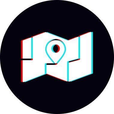 Harita simgesi, konum belirleyici sembol. düz dizayn.