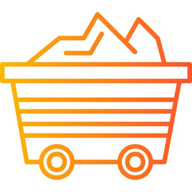 Sarı çizgili turuncu ve altın alışveriş arabası çizimi.