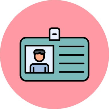 Kimlik kartı simgesi, vektör illüstrasyonu basit tasarım