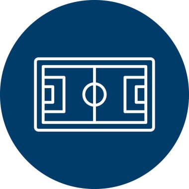 Futbol sahası simgesi, vektör illüstrasyonu