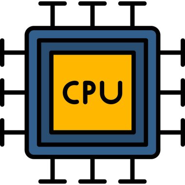 CPU icon, vector illustration simple design