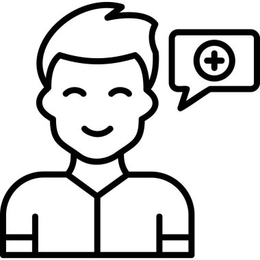 Olumlu düşünme modern simgesi, vektör illüstrasyonu 