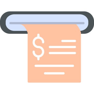 Alışveriş makbuzu, web simgesi basit illüstrasyon