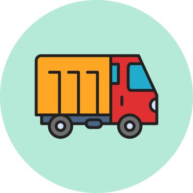 delivery truck icon vector. thin line sign