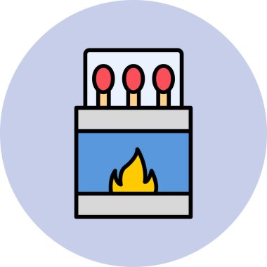 Kibrit. Web simgesi basit illüstrasyon