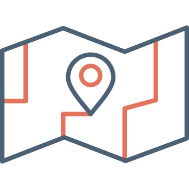 Harita simgesi, konum belirleyici sembol. düz dizayn.