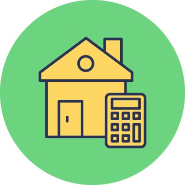 Bir ev simgesinin soyut vektör illüstrasyonu