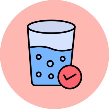 Bir bardak su. Web simgesi basit illüstrasyon 