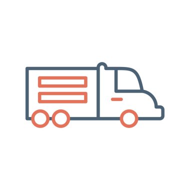 delivery truck icon vector. thin line sign