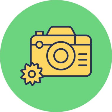 Fotoğraf Kamerası Simgesi. Vektör İllüstrasyonu