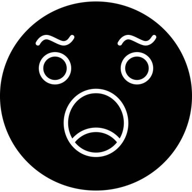 Şaşırmış emoji simgesinin vektör illüstrasyonu